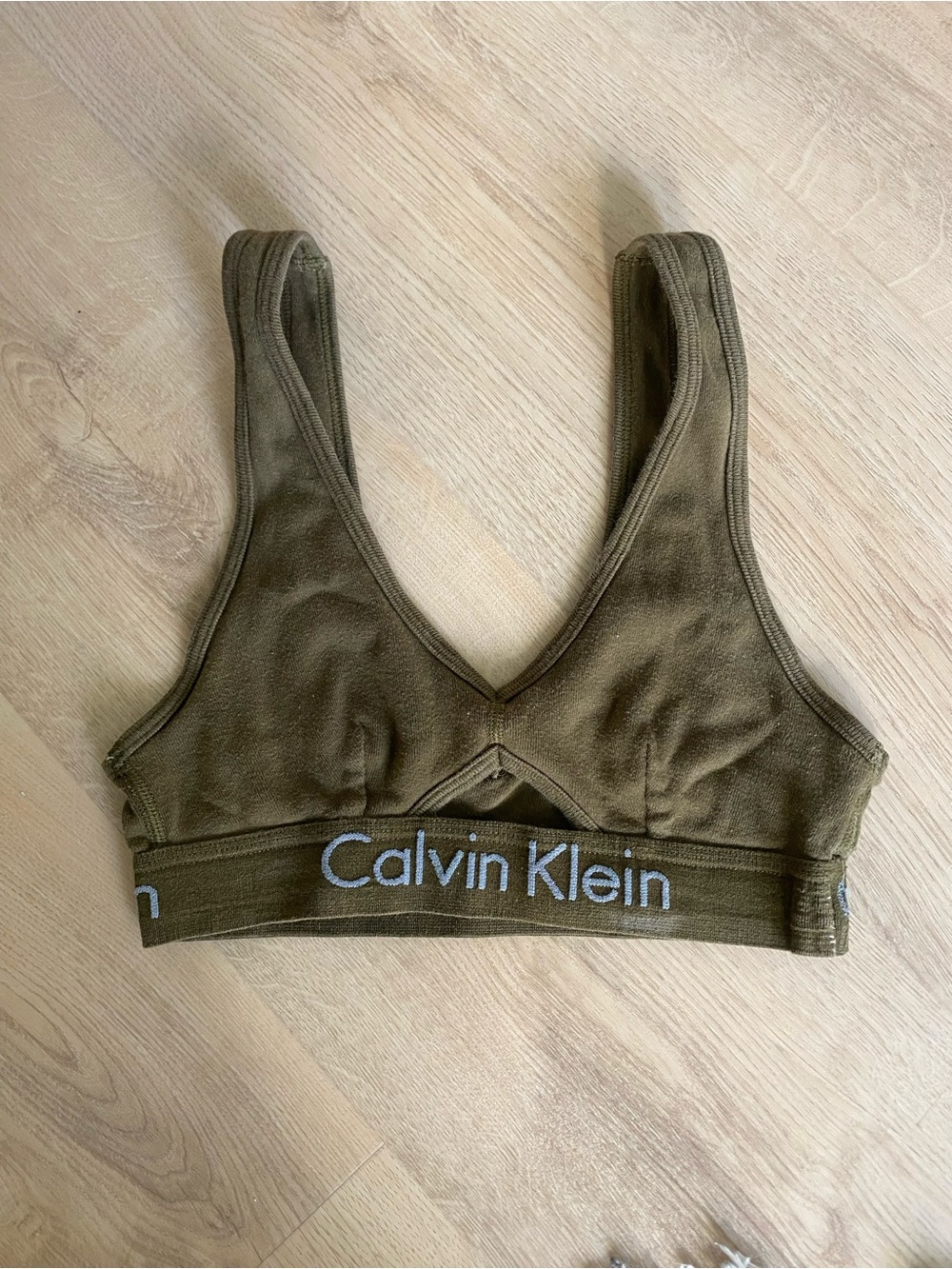 Calvin Klein Olive Bralette with Branded Elastic Band